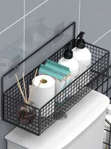 1个，马桶上方置物架，无孔设计，浴室马桶用品收纳架，收纳装置，日常用品，家居必备，返校用品，大学宿舍必备，浴室配件，厨房配件，大容量收纳架，适合存放各种小零件、护肤品、洗漱用品等浴室配件和浴室工具 - 多色 - 查看 7