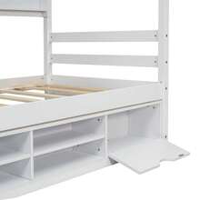 Nestfair Twin House Bed With Roof Fram - 白色 - 查看 5