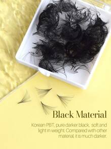 SONG LASHES 500pcs,Premade Fans Eyelash Extensions,20D,Curl C D,Natural & Soft,Hand-Grafted False Eyelasheslash Clusters,Eyelash Clusters,Individual Eyelashes,Lashes,Fake Lashes - Black - View 4