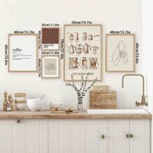 1pc, Coffee Wall Art, Autumn Decoration, Minimalist Poster Canvas Printing, For Restaurant Bedroom And Living Room Decoration Painting 20*28 Inch, Unframed