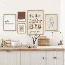 1pc, Coffee Wall Art, Autumn Decoration, Minimalist Poster Canvas Printing, For Restaurant Bedroom And Living Room Decoration Painting 20*28 Inch, Unframed