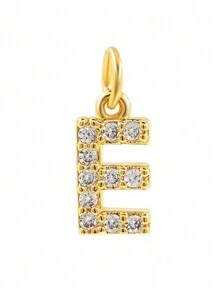 1pc Elegant Compact 26 Initial Letter Zirconia Pendant, DIY Customized Name Jewelry Charm For Necklace, Bracelet, Earrings - DIY Letters - View 18