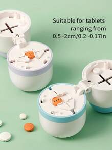 Pill Cutter, Portable Pocket Pill Box Splitter For Cutting Pills Into Quarters Or Halves - Multicolor - View 6