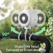 嬰兒車風扇 家用自動靜音搖頭章魚小桌扇 戶外降溫便攜式章魚風扇 - 彩色 - 查看 2