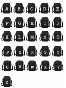 1pc Leisure And Fashion Crossbody Walking Bag With Mobile Phone Cloth Bag Vertical Coin Purse For Girl, Travel, Back To School, Gifts(Alphabet Diy Handmade Bag!!!)