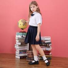 Girl's Mary Jane Flats Lightweight School Uniform Shoes Black Dress Shoes - Black - View 2