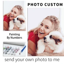 [Tùy Chỉnh] 1 Tranh Bằng Số Ảnh Tùy Chỉnh Hình Ảnh Vẽ Canvas Tranh Tô Màu Chân Dung Gia Đình Trang Trí Nhà Cửa 30x60cm/12x24inch Không Có Khung 24 Màu - Nhiều màu - Xem 1