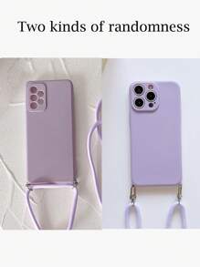 Ốp điện thoại đeo chéo trơn có dây đeo, tương thích với Apple 15/15Pro/15Plus/15Promax, phiên bản quốc tế, không phải phiên bản nội địa. - Màu tím - Xem 7