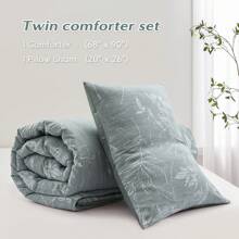 Downluxe Comforter Set - Bedding Comforter Sets, Botanical Flower Comforter, Soft Reversible Floral Comforter And Pillow Sham For All Seasons - Dark Green - View 6