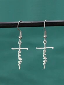 Juego de 2 a 8 piezas de aretes con forma de cruz, letra de fe "Gracia asombrosa Fe Dios" y corazón, colgante de oración, joyería para el Día de la Madre, la Madre, el Día de San Valentín, regalo