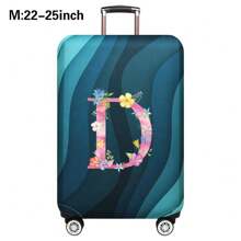 Husă de călătorie pentru bagaje de 18 până la 32 inch, huse de protecție pentru bagaje pentru bărbați și femei, accesorii esențiale pentru călătorii în aer liber, huse elastice pentru valiză, huse de praf elastice, la modă, inițială cu numele de la A la Z, imprimeu cu litere roz pentru școală, accesorii școlare, lucruri școlare