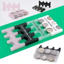 Münzbox für 100 Yen und 500 Yen Münzen, Münzorganizer zum Aufbewahren von Münzen, Auto Münzhalter, kann 4600 Yen enthalten, ultraflaches Design leicht zu tragen, geeignet für Kapseltoys, tragbare Zubehöraufbewahrung
