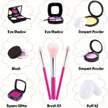 Pretend Makeup Kit For Girls, Kids Pretend Play Makeup Set - With Cosmetic Bag For Birthday Christmas, Toy Makeup Set For Toddler, Little Girls Age 3+(Not Real Makeup) - Red - View 11