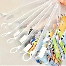 20个/包实用分类收纳袋便携式防水收纳袋拉环收纳袋口罩包装袋文具收纳袋适用于居家学校办公室返校学习用品 - 彩色 - View 6