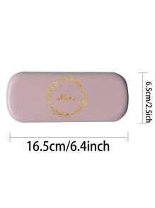 1 Pc Customized Name Women Glasses Box PU Myopia Glasses Organizer Case Sunglasses Storage Hard Shell Protector Portable Protective Container With Name Customiz Personalized DIY Pattern Travel Accessories For Pocket Purse - Pink - View 2