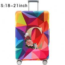 18-32Inch Luggage Cover Elastic Suitcase Cover For 18 To 32 Inch Travel Case Cover Luggage Dazzling Geometry Pattern Name Initials Letter Pattern Pattern Anti-Scratch Protector Case Protector Cover Travel Suitcase Cover Protective Cover Dustproof Cover Trolley Case Luggage Dust Cover Travel Accessories ﻿ ﻿ Bag For School School Accessories School Stuff