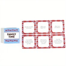 1 set "Family Time" Juego de cartas de reunión familiar de tamaño mini, aumenta tu contacto, juego de cartas divertido, juego de mesa de fiestas, juego de cartas de vacaciones, regalo interesante, fácil de transportar, adecuado para reuniones familiares, juegos de picnic, etc.
