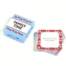 1 set "Family Time" Juego de cartas de reunión familiar de tamaño mini, aumenta tu contacto, juego de cartas divertido, juego de mesa de fiestas, juego de cartas de vacaciones, regalo interesante, fácil de transportar, adecuado para reuniones familiares, juegos de picnic, etc.