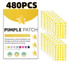 40/80/200/400/600/800 peças Adesivo em forma de estrela para acne, Adesivo corretor de manchas para pele facial, Adesivos para espinhas de acne - Dourado - Visão 23
