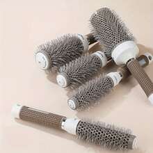 1 cepillo redondo para cabello con tubo de aluminio, rodillos y cerdas de nylon para el secado con secador - Gris - Ver 2