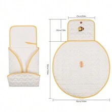 Colchón cambiador de pañales para bebé, impermeable y portátil, para llevar en bolsa de pañales para uso en exteriores e interiores para infantes - Beige - Ver 6