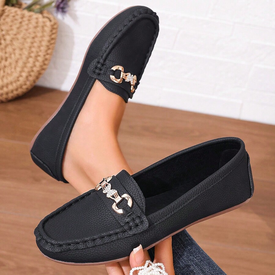 [Nouvelle arrivée 2024] Chaussures plates noires décontractées et à la mode pour femmes, faciles
