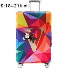 18-32Inch Luggage Cover Elastic Suitcase Cover For 18 To 32 Inch Travel Case Cover Luggage Dazzling Geometry Pattern Name Initials Letter Pattern Pattern Anti-Scratch Protector Case Protector Cover Travel Suitcase Cover Protective Cover Dustproof Cover Trolley Case Luggage Dust Cover Travel Accessories ﻿ ﻿ Bag For School School Accessories School Stuff