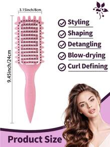 1PC New Curl Defining Vented HairBrush,Shaping & Defining Curls For Women, Curly Hair Styling Brush For Combing And Shaping,Reduce Pulling And Curl Separation For Defined Curls,Back To School,Travel Holiday Essentials,Hair Accessories For Women,Brush,Hair Brushes,Edge Brush,Brush Hair,Hair Comb,Comb Hair,Detangling Brush,Ball Brush,Mini Hair Brush,Hair Brush Set,Wooden Comb,Hair Brush, Brush, Comb, Slick Back Brush, Hairbrush, Edge Brush, Brush Hair, Hair Comb, Hair Brush Set, Comb Hair, Mini Hair Brush, Detangling Brush, Hair Brushes,Hair, Accessories, Hair Products, Hair Tools, Hair Stuff, Hair Care, Curly Hair Brush, Barber, Barber Accessories, Hairdressing Equipment,Hair Brush,Slick Back Brush,Styling Brush,Curly Hair Brush,Edge Brush,Hair Comb,Brush Hair,Hair Brush Set,Comb Hair,Comb For Curls,Detangling Brush,Hair Brush For Women,Hair,Travel,Hair Products,Hair Tools,Hair Stuff,Barber,Barber Accessories,Barbershop,Hairdressing Equipment - Multicolor - View 7