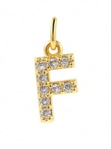 1pc Elegant Compact 26 Initial Letter Zirconia Pendant, DIY Customized Name Jewelry Charm For Necklace, Bracelet, Earrings - DIY Letters - View 17
