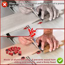 8Pcs Bench Clamp 19mm Aluminum Alloy Workbench Hole Stop Sturdy Woodworking Table Stop With Non-Slip Pad Multipurpose Woodworking Accessories For Workbench - Red - View 2