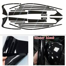1 Set Glossy Black Sticker Chrome Delete Window Trim For Infiniti Q50 2014-2023 - Glossy Black - View 7