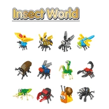 圣诞节礼物、万圣节、海洋派对礼物，儿童礼品袋、12 件海洋动物迷你积木、积木套装、生日派对礼物、礼品袋、奖品、蛋糕装饰冬季礼物彩色积木彩色积木 - 彩色 - 查看 5