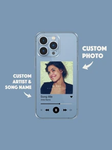 1pc Customized Music Player Pattern Full Coverage Transparent Lens Protective Phone Case, Compatible With IPhone 17 Air 16 15 14 13 12 11 Pro Max, Galaxy S25 24 23 Ultra FE A55 54 35,Season Picks,2025phonecase