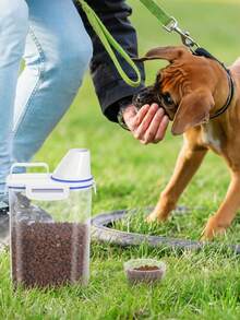 1.5kg/2kg Dog Cat Food Storage Tank With Measuring Cup Container Kitchen Storage Rice Box Grain Sealed Jar Pet Supplies Accessories - Blue and White - View 5