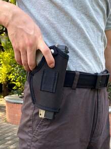 1套男女通用手槍保護套，戶外戰術自衛腰掛手槍套，通用左右手玩具槍套，可隱藏佩戴的IWB/OWB 9mm手槍套，適用於M&P Shield和類似手槍快速拔出套，(部分零件隨機寄送) - 黑色 - 查看 3