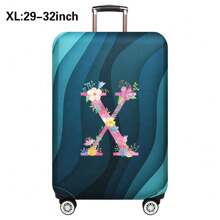 Husă de călătorie pentru bagaje de 18 până la 32 inch, huse de protecție pentru bagaje pentru bărbați și femei, accesorii esențiale pentru călătorii în aer liber, huse elastice pentru valiză, huse de praf elastice, la modă, inițială cu numele de la A la Z, imprimeu cu litere roz pentru școală, accesorii școlare, lucruri școlare