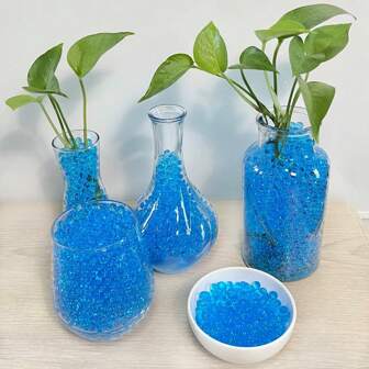 12000 Pcs Blue Water Gel Jelly Beads, Water Balls Jelly Crystal Beads Gel Ball Water Absorbing Beads For Vases, 7-8mm Vase Fillers For Home Decorations Best Gifts Birthday Graduation