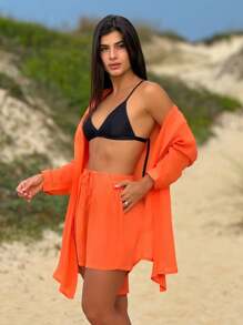 Women Cover Ups - 橘色 - 查看 1