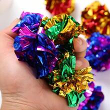 10/20 piezas Juguetes para gatos, pelotas para gatos con sonidos de colores, juguetes interactivos con bolas de gato crujientes para gatos - Multicolor - Ver 6