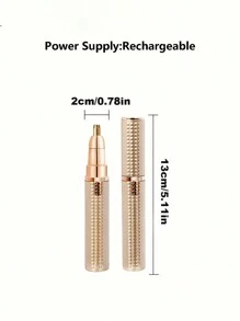 3 合 1 剃须刀电动脱毛眉毛修剪器 USB 充电式全身脱毛器女士面部眉毛鼻子腋毛脱毛 - 金色 - 查看 4
