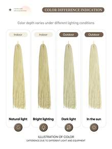 24 Inch 1pc Micro Braids Hair Extensions Synthetic Heat Resistant Wigs Black White Green Blue Brown Pink Multi-Color Crochet Hair Synthetic ZIZI Braiding Hair Extensions For Braiding Female Rave Braids Tiny Interface Synthetic Hair Extensions For Women Daily Party Holidays And Cosplay Use - Beige - View 8