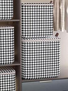 1pc Non-Woven Fabric Wardrobe Storage Bag, Can Store Clothes & Bedding, Large Capacity, Moving Packing Bag, Luggage Bag, Large Capacity Non-Woven Bedding Storage Bag, Clothing Packing Box, Bedding Organizer Bag, Dust-Proof Fabric Clothing Storage Bag, Moisture-Proof Clothing Organizer Bag - Black and White - View 6