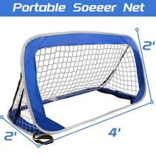 Pop Up Football Nets Goals Set For Backyard Indoor Outdoor Mini Metal Pop Up Football Goals Nets Set For Backyard - 藍色 - 查看 3
