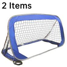 Pop Up Football Nets Goals Set For Backyard Indoor Outdoor Mini Metal Pop Up Football Goals Nets Set For Backyard - 藍色 - 查看 5