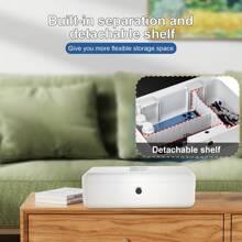 Portable Biometric Fingerprint Storage Box Cash Jewelry Watch Phone Hard Disk Security Lock Safe Rechargeable Storage Box Case Support Up To 50 Fingerprints Recording - trắng - Xem 4