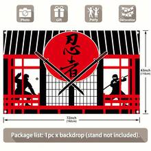 Premium Polyester  Warrior Photography Backdrop Cartoon Samurai Sword Theme, Perfect For Birthday Parties & Photo Booths, Easy Hang With Grommet Holes, Machine Washable - Multicolor - View 7
