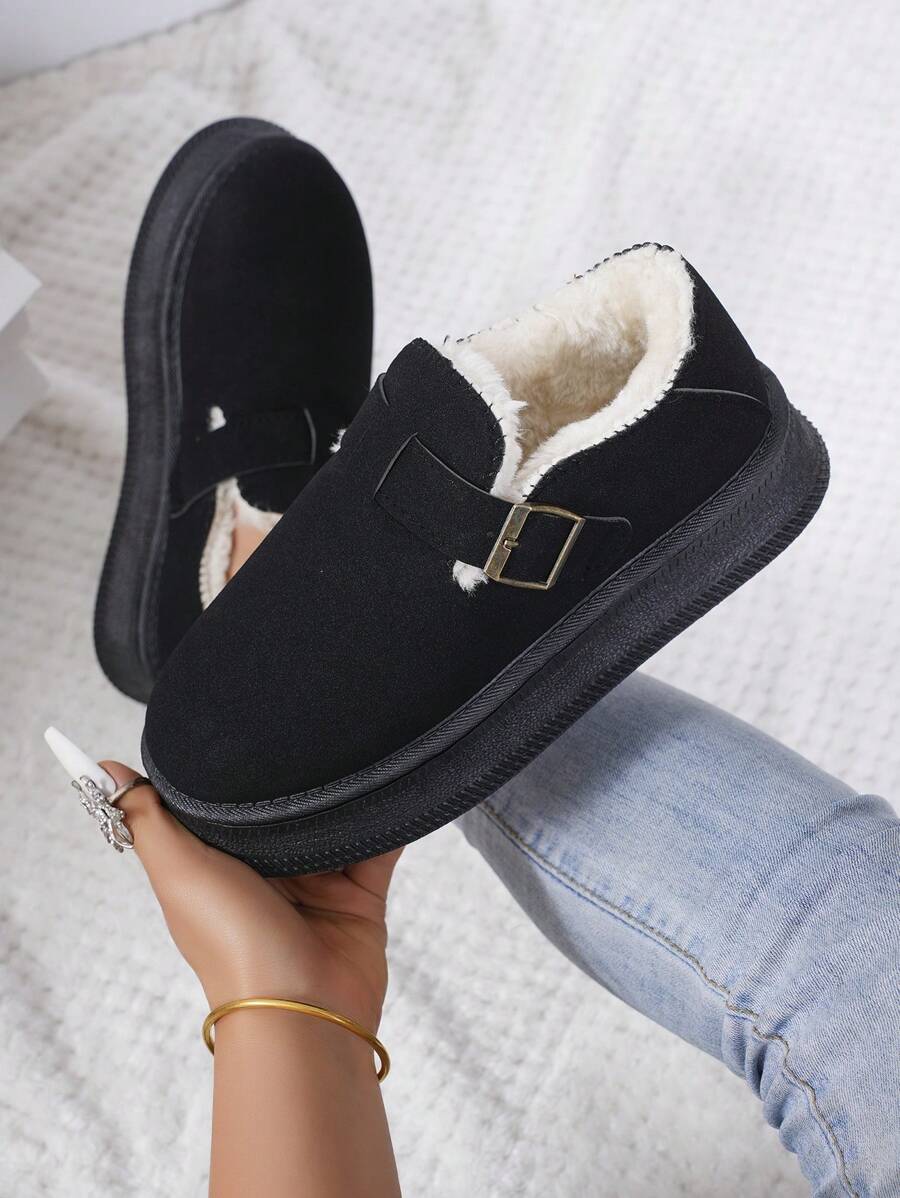 2024 New Style Thick-Soled Black Snow Boots For Women, Winter Warmth Enhanced, Thermal Lined Shoes - Black - View 1