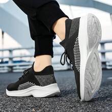 春季簡約清新時尚透氣女運動鞋，柔軟厚底，高彈性，輕量化跑鞋 - 黑色 - 查看 3