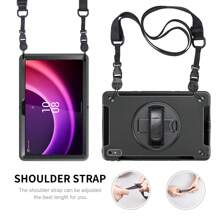 Funda compatible con Tab P11 2da generación (modelos 2023 TB350FU/TB350XU, 11,5 pulgadas), Funda para Tab P11 Pro Gen 2 (2022 - modelo TB-132FU/TB-139FC), Funda para Tab M8 4ta generación (2024/2023 modelos TB301XU/TB-300FU), Funda para Tab M10 Plus (10,6 pulgadas, 3ra generación 2022, TB-125F/TB-128F), Funda para Tab M11 (2024, TB-330FU). A prueba de golpes, resistente, con soporte, correa para la mano, correa para el hombro y rotación de 360 grados - Negro - Negro - Ver 1
