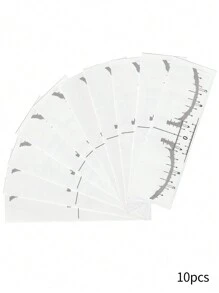 10pcs Disposable Eyebrow Ruler Line Stencils, Micro Blading Eyebrow Shaping Grooming Stencils Tools, Transparent Self-Adhesive Eyebrow Shaping Template, Makeup, Cheap, Room Decor, Vanity, Travel, Bedroom, Makeup Accessories, Cheap, Stocking Stuffers, Makeup, Makeup Tools, Cheap Stuff, Gifts, Gifts For Women, Christmas Gifts - White - View 2